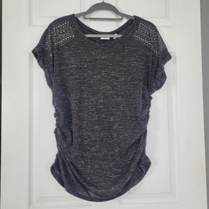 Rouched Top with Metallic Studs on Shoulders